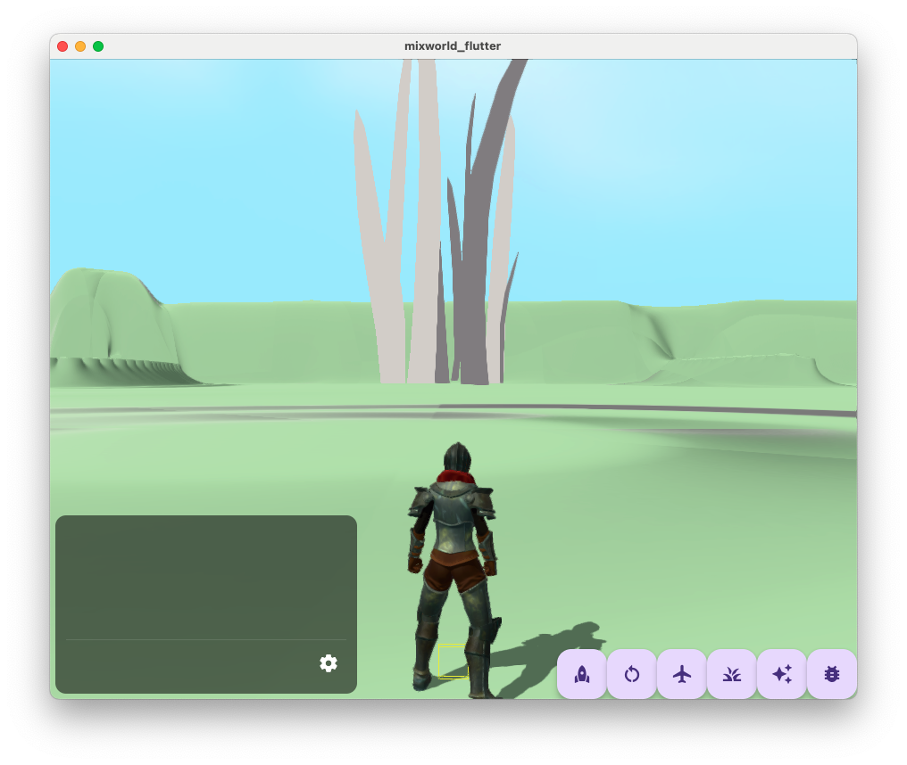 Screenshot from 3D game showing a tuft of grass rendered larger and at a different position